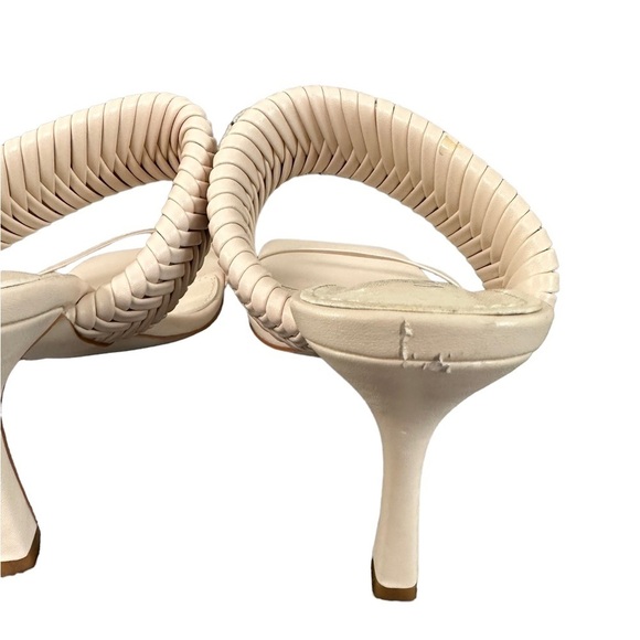 Vivianly Woven Strap Heel in Bone Open Toe Heels Sandal Size 8 - Picture 15 of 17